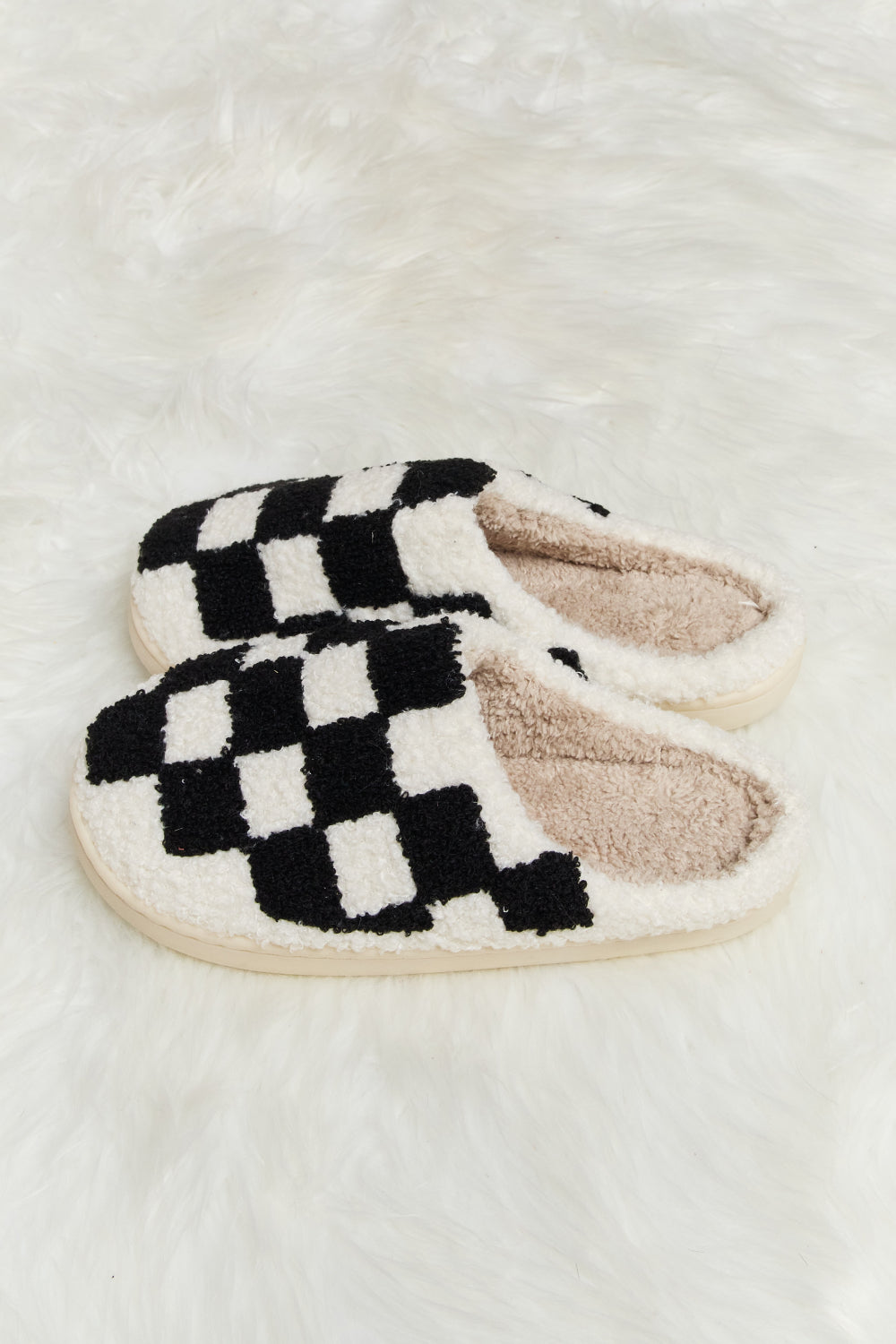 Melody Checkered Slippers in Black