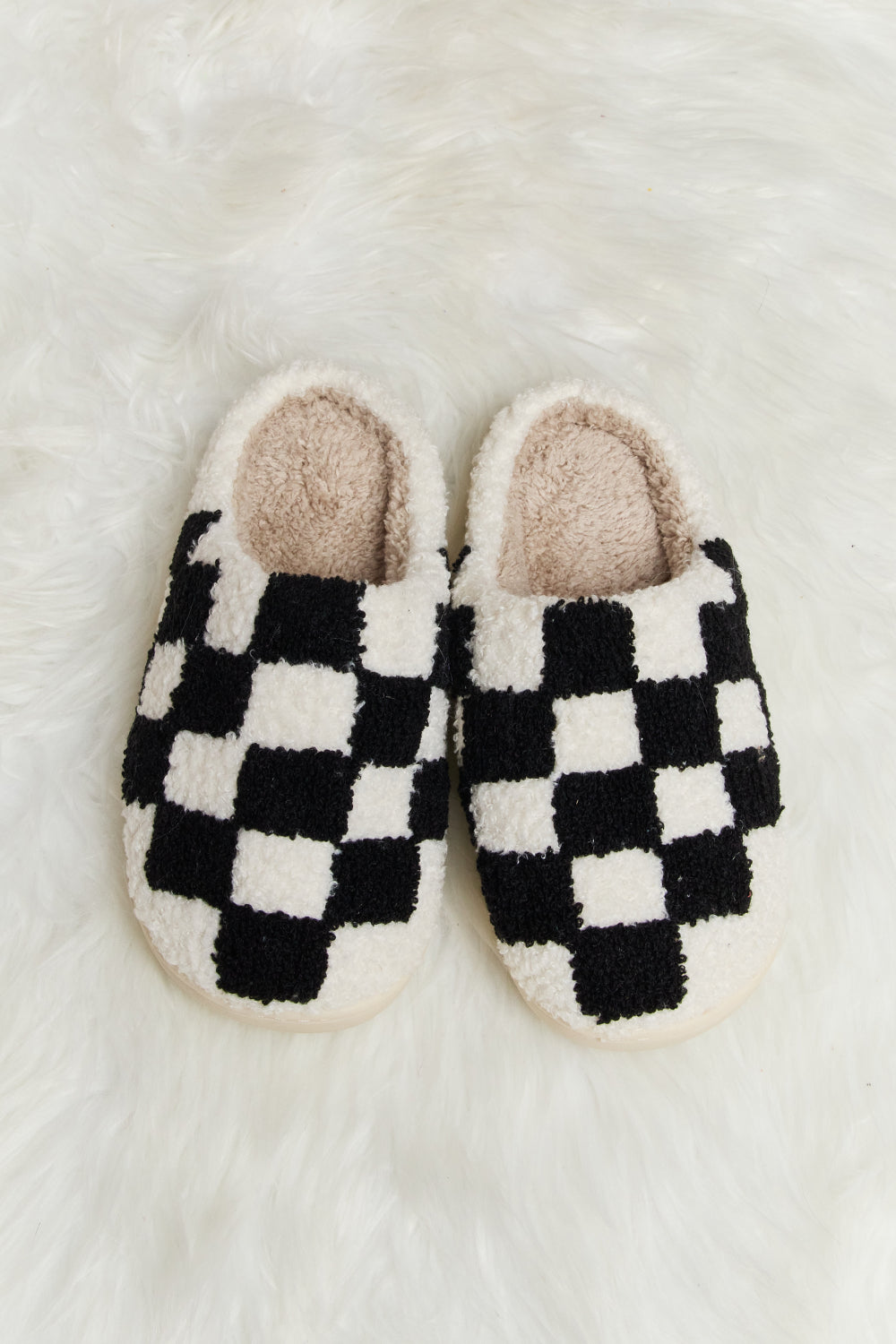 Melody Checkered Slippers in Black