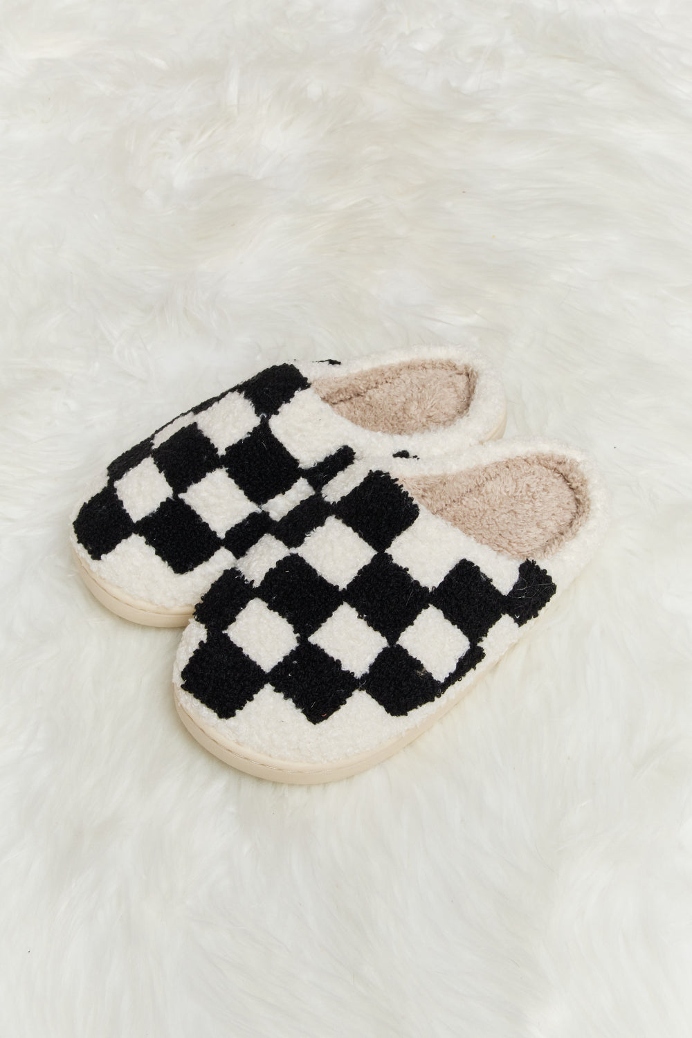 Melody Checkered Slippers in Black