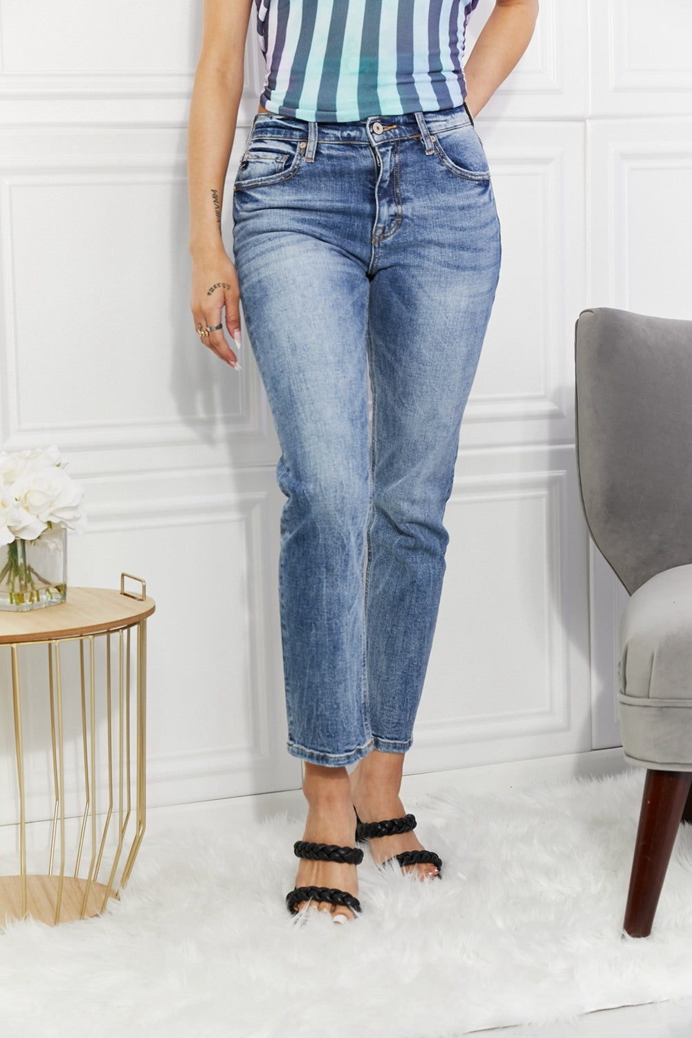 Ivanna High Rise Slim Straight Jeans