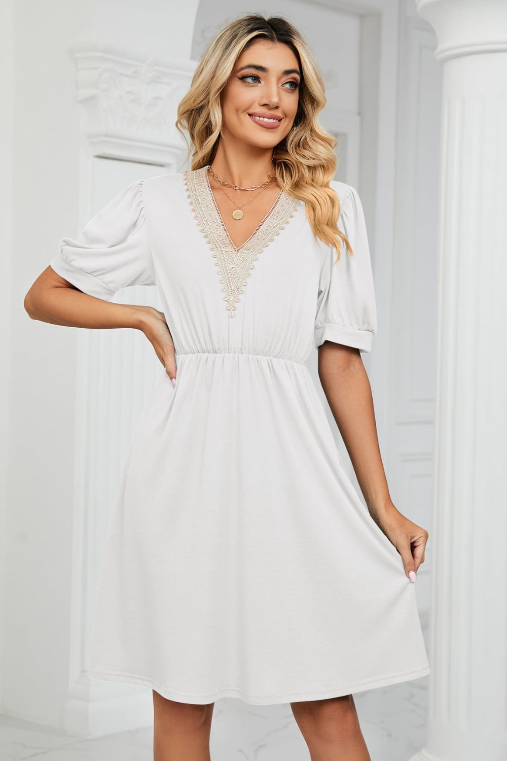 Zayla Puff Sleeve Pocket Dress