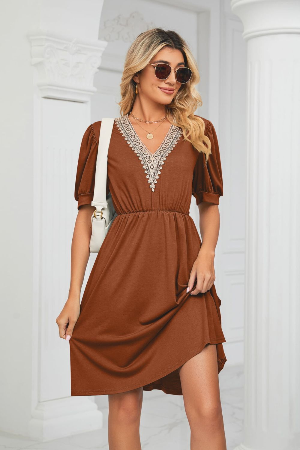 Zayla Puff Sleeve Pocket Dress