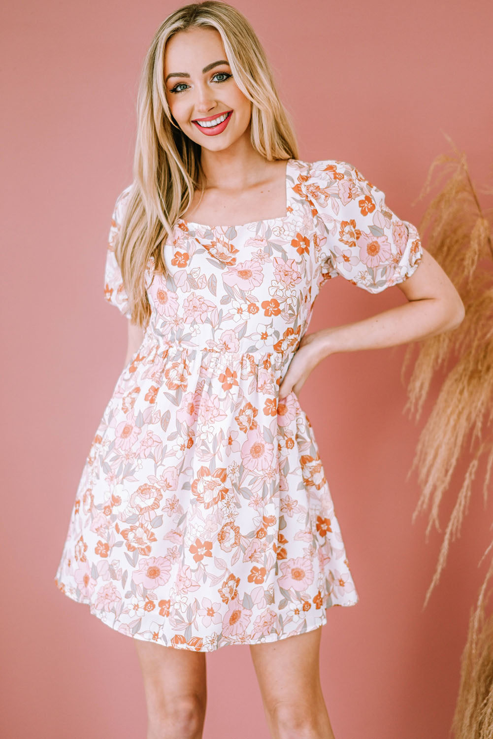 Elora Floral Puff Sleeve Dress