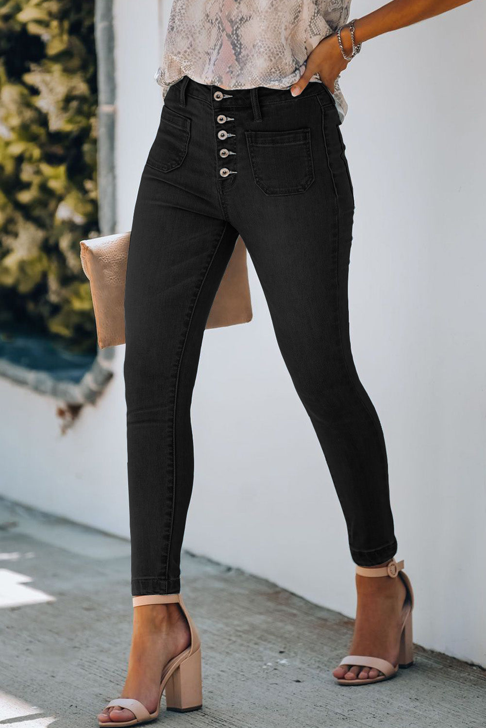 Toni Button Fly Skinny Jeans