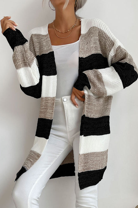 Simone Long Striped Cardigan