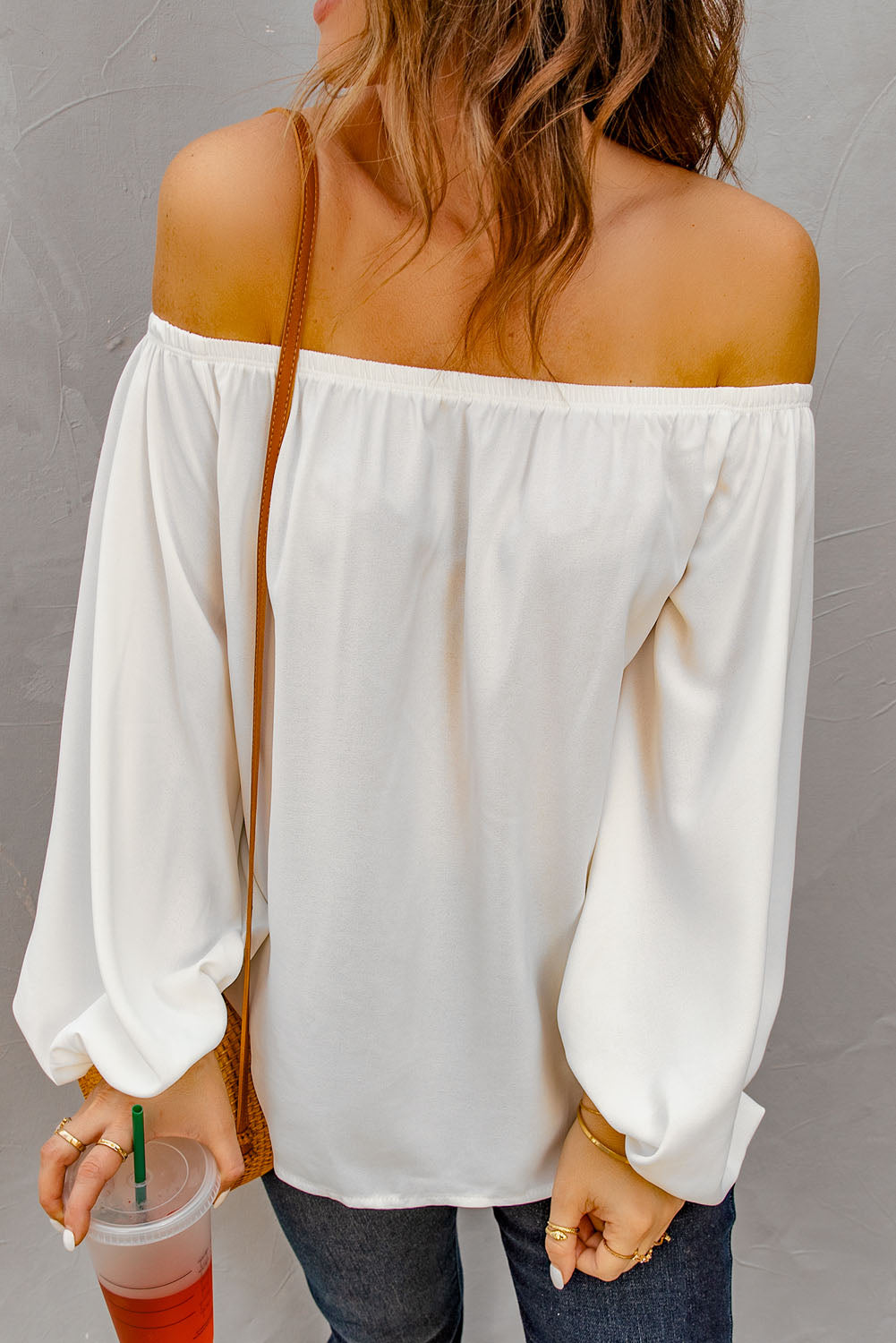 Lea Off-Shoulder Balloon Sleeve Top