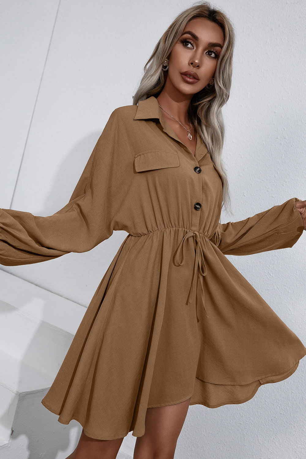 Madeline Collared Shirt Dress