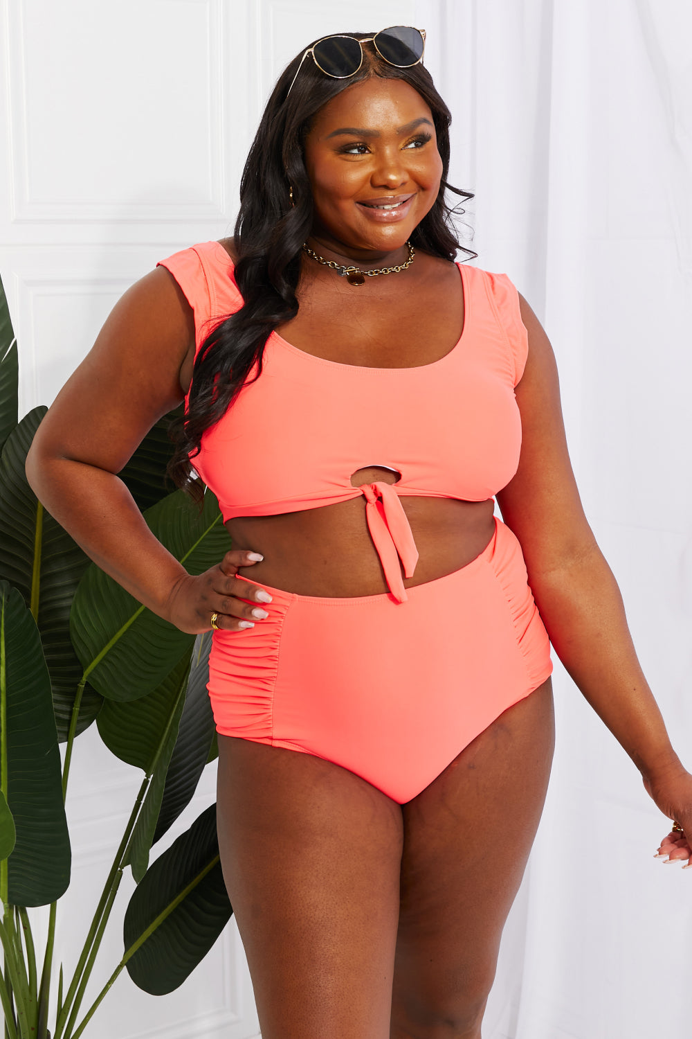 Rebekah Crop Swim Set in Coral