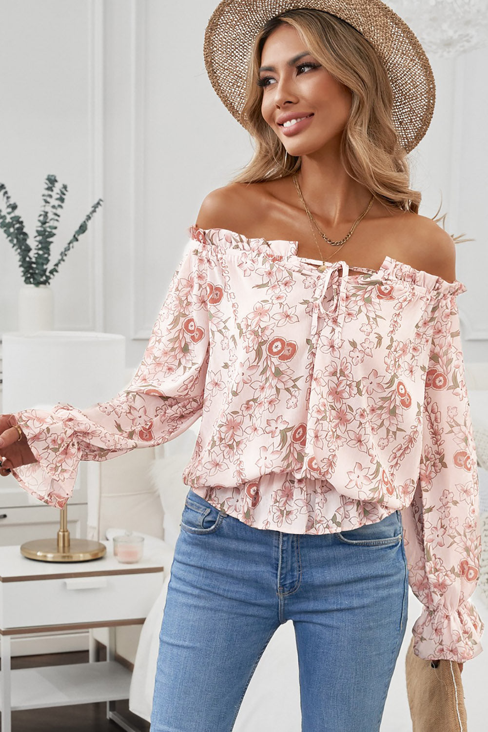 Kathryn Floral Off-Shoulder Blouse