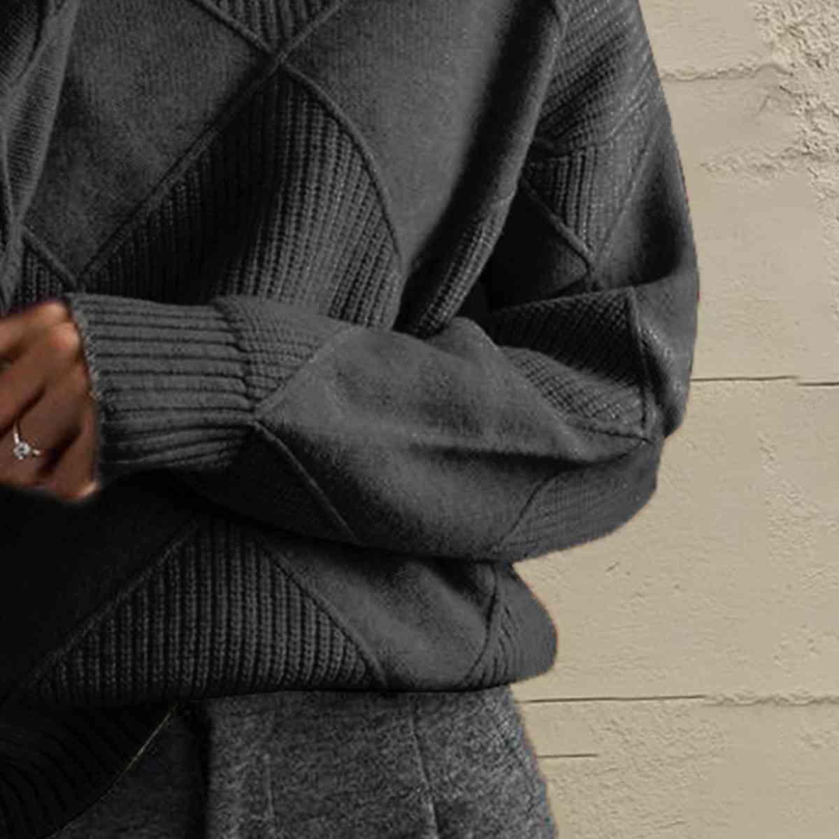 Ebony Geometric Turtleneck