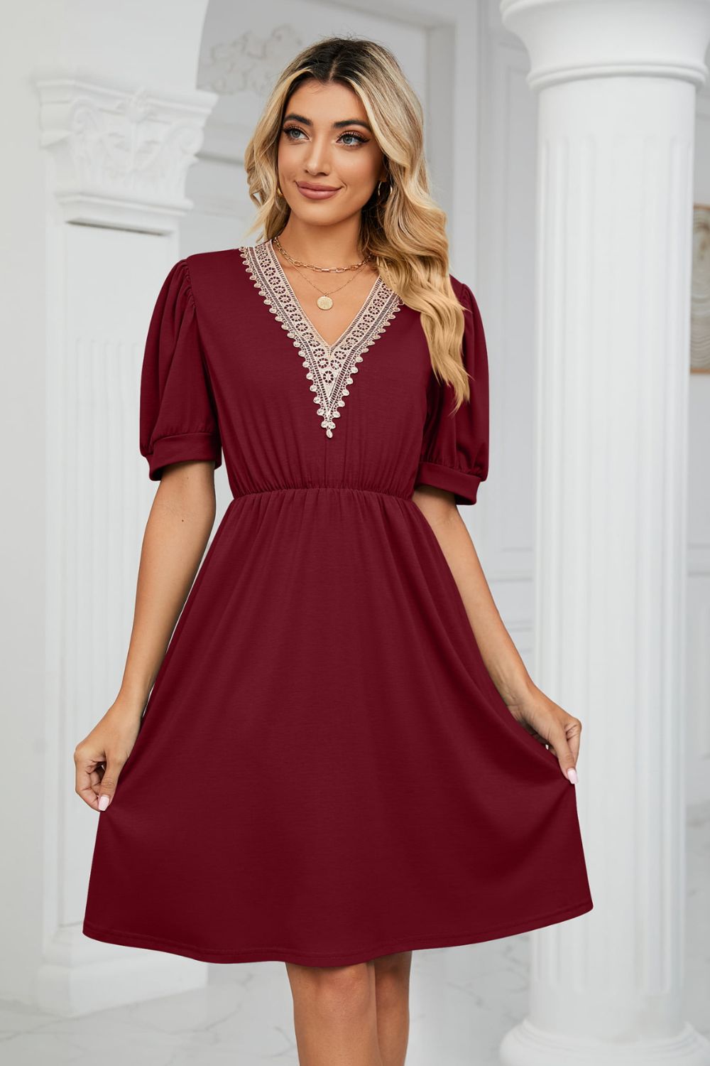 Zayla Puff Sleeve Pocket Dress