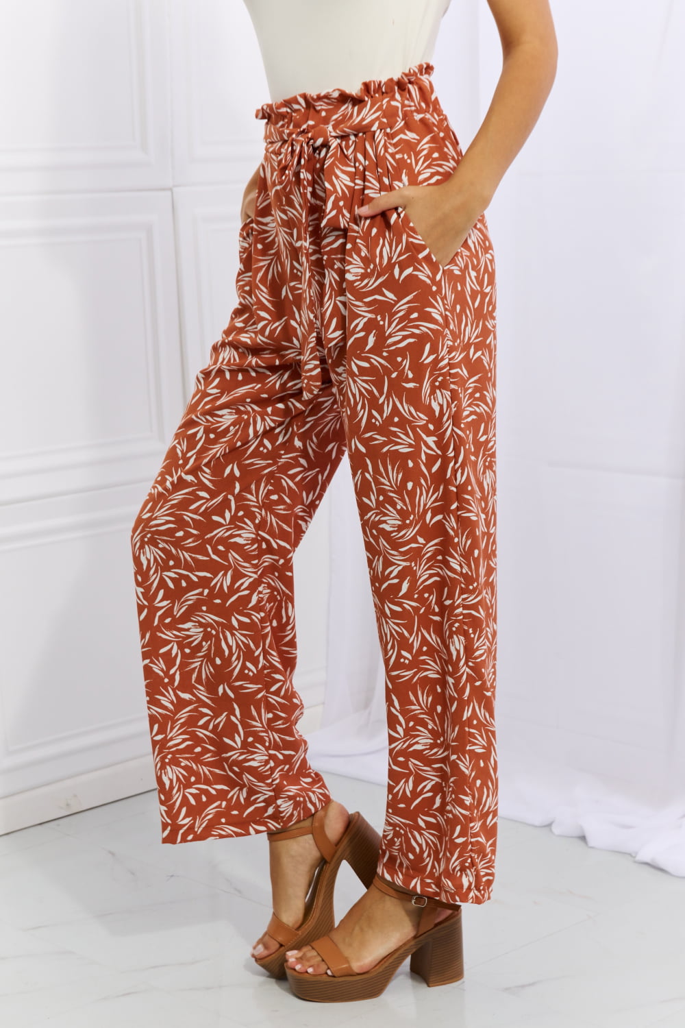 Ivory Geometric Printed Pants