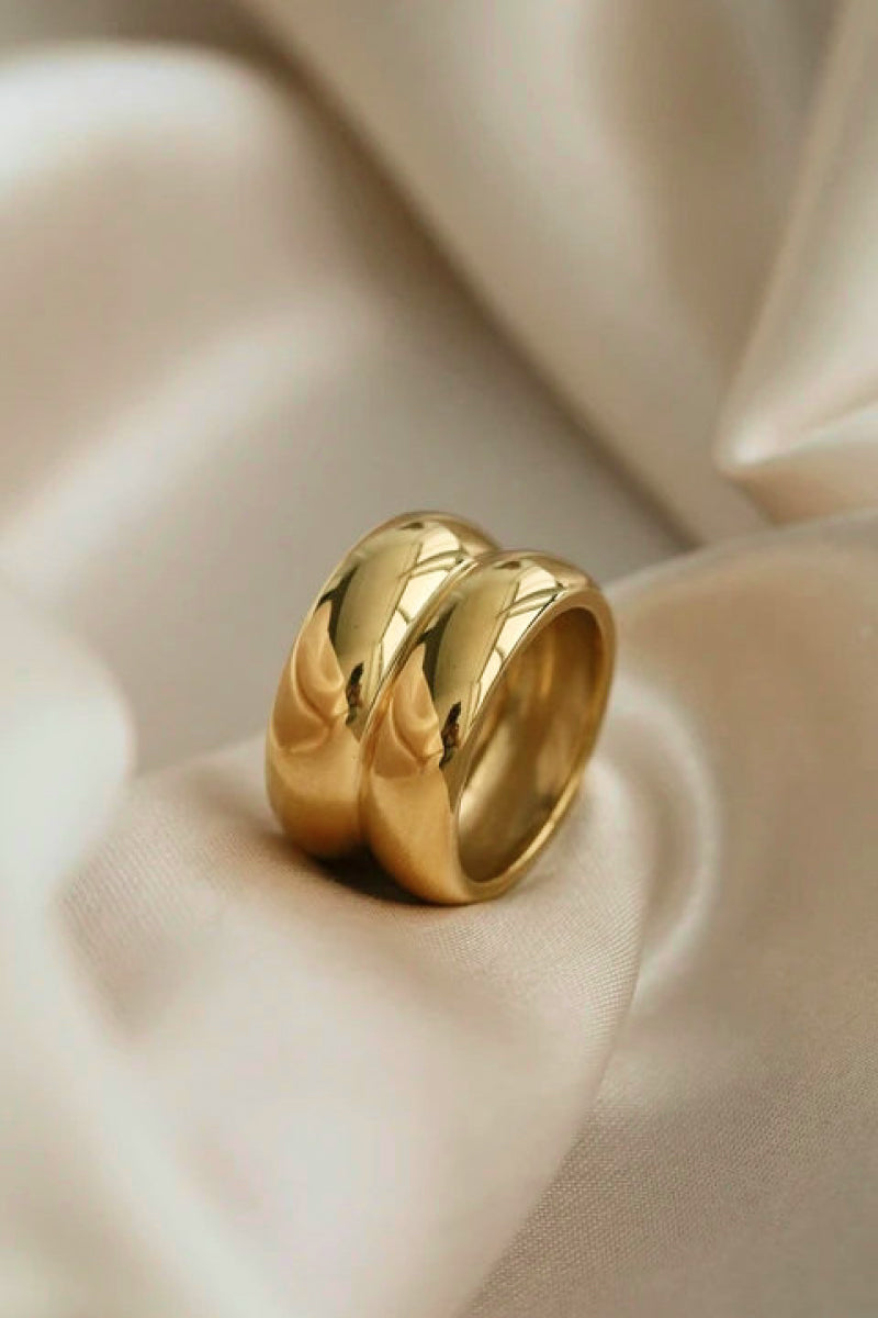 Ryder Gold Double Ridge Ring