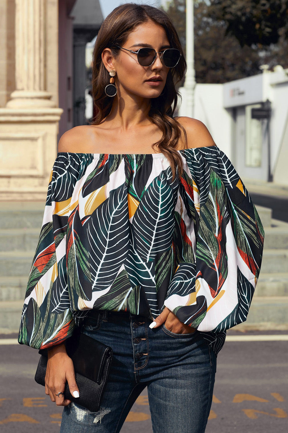 Lea Off-Shoulder Balloon Sleeve Top