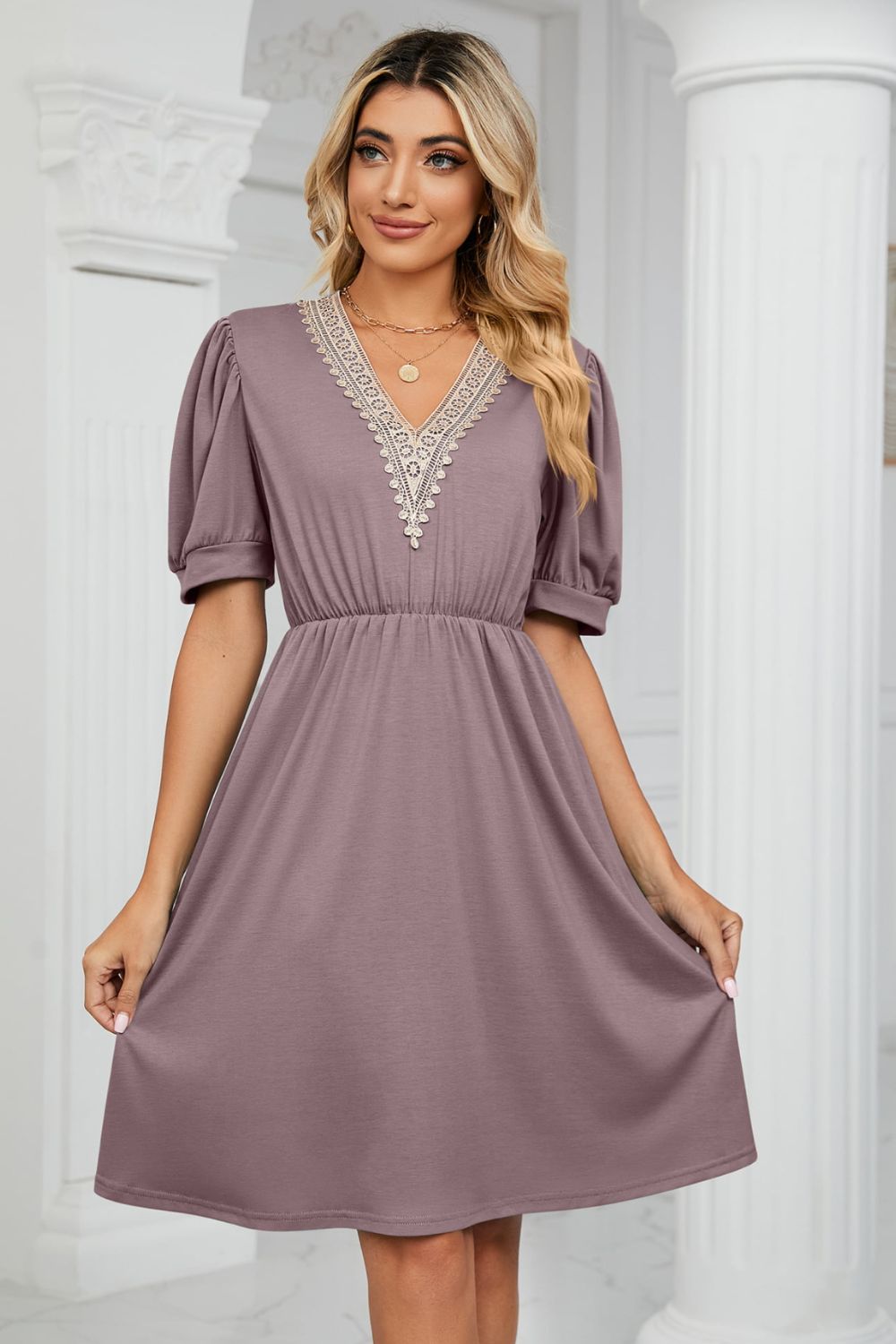 Zayla Puff Sleeve Pocket Dress