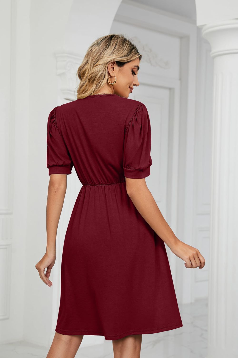 Zayla Puff Sleeve Pocket Dress