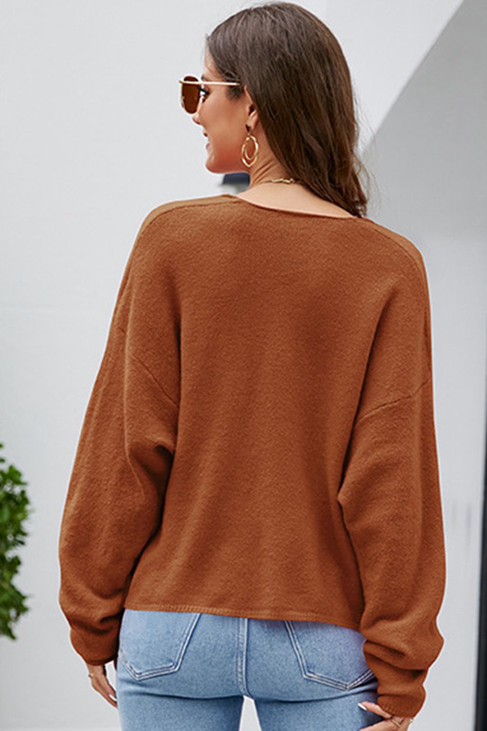 V-Neck Center Seam Sweater