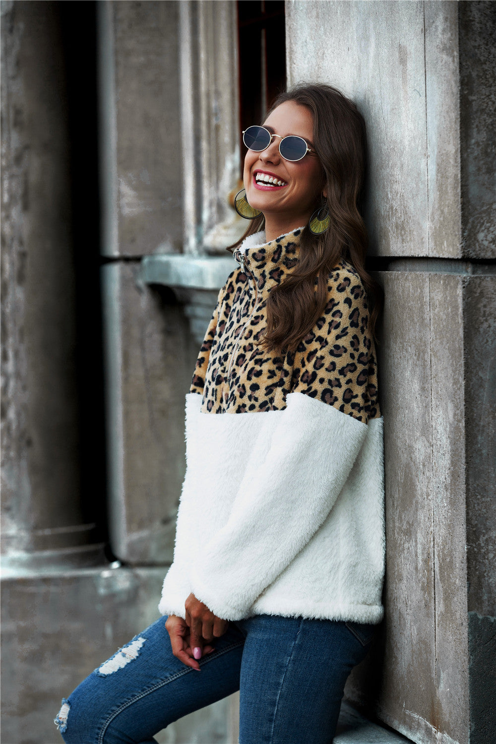 Rosemary Leopard Color Block Sweatshirt