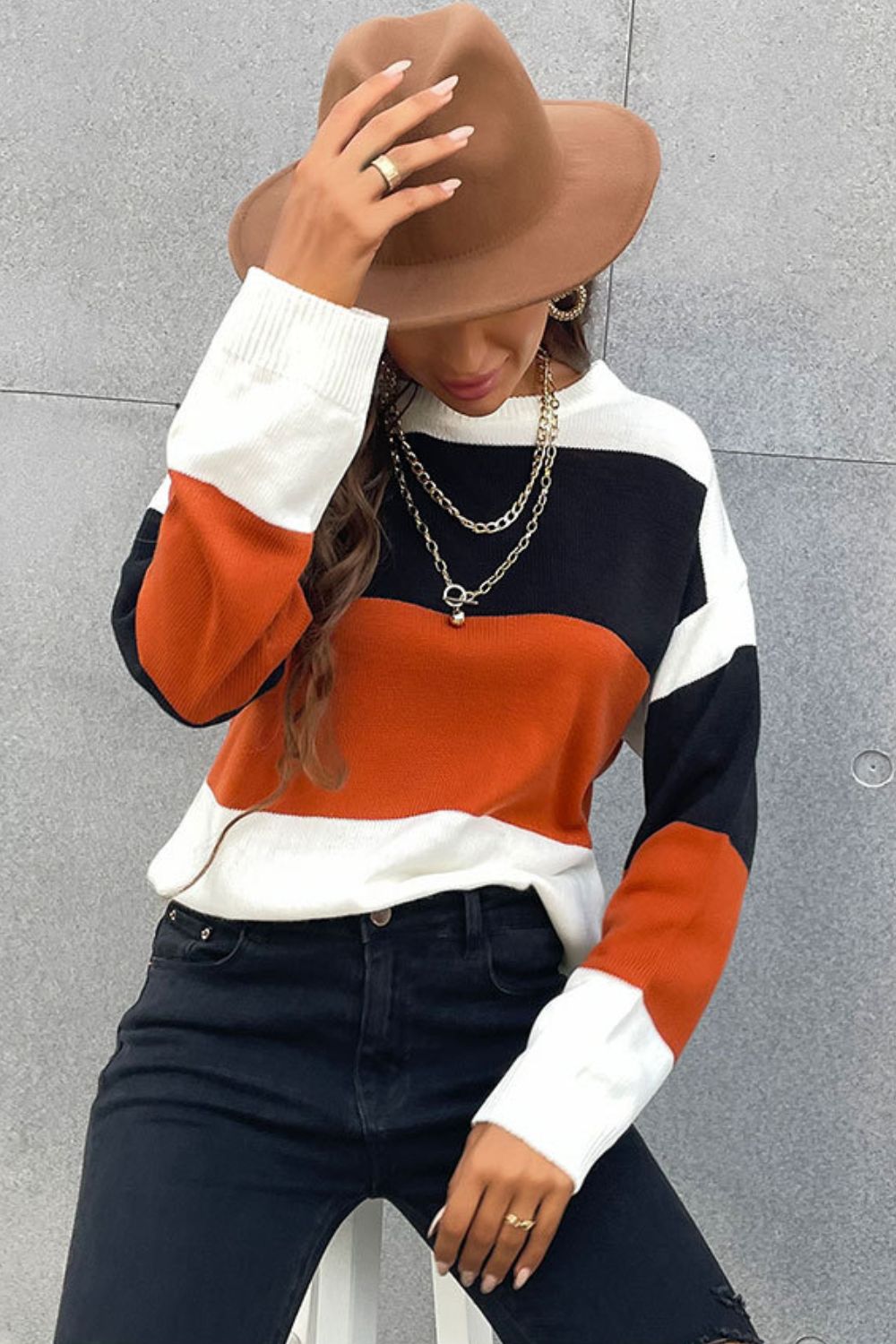 Maggie Color Block Sweater