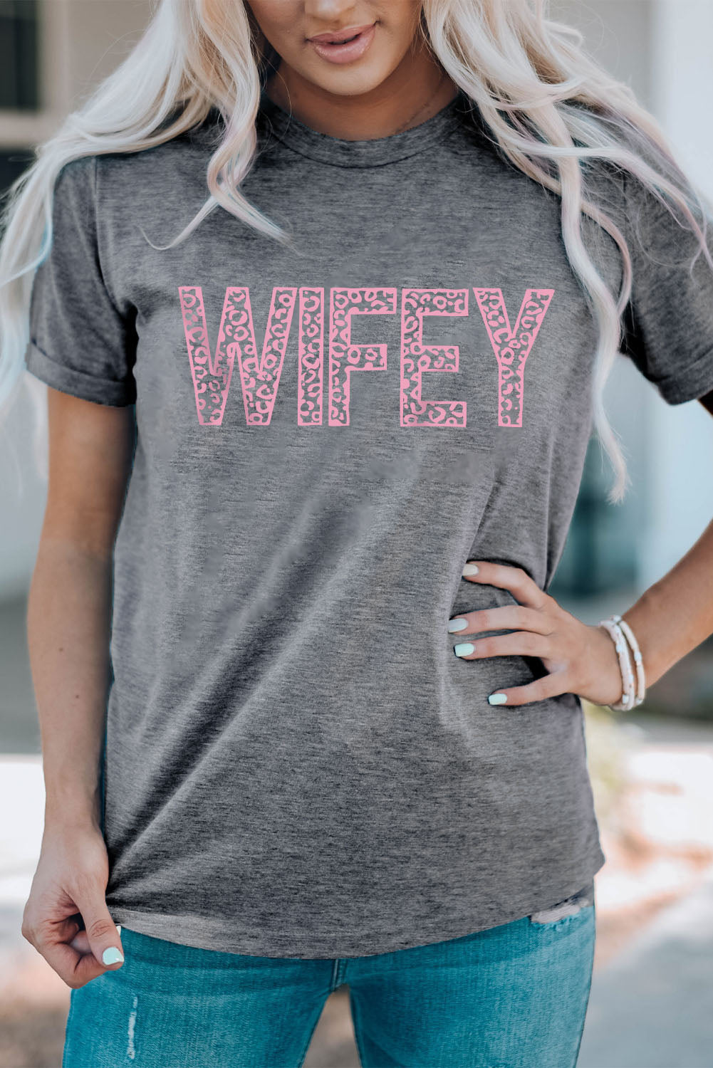 Josie WIFEY Leopard Graphic Tee