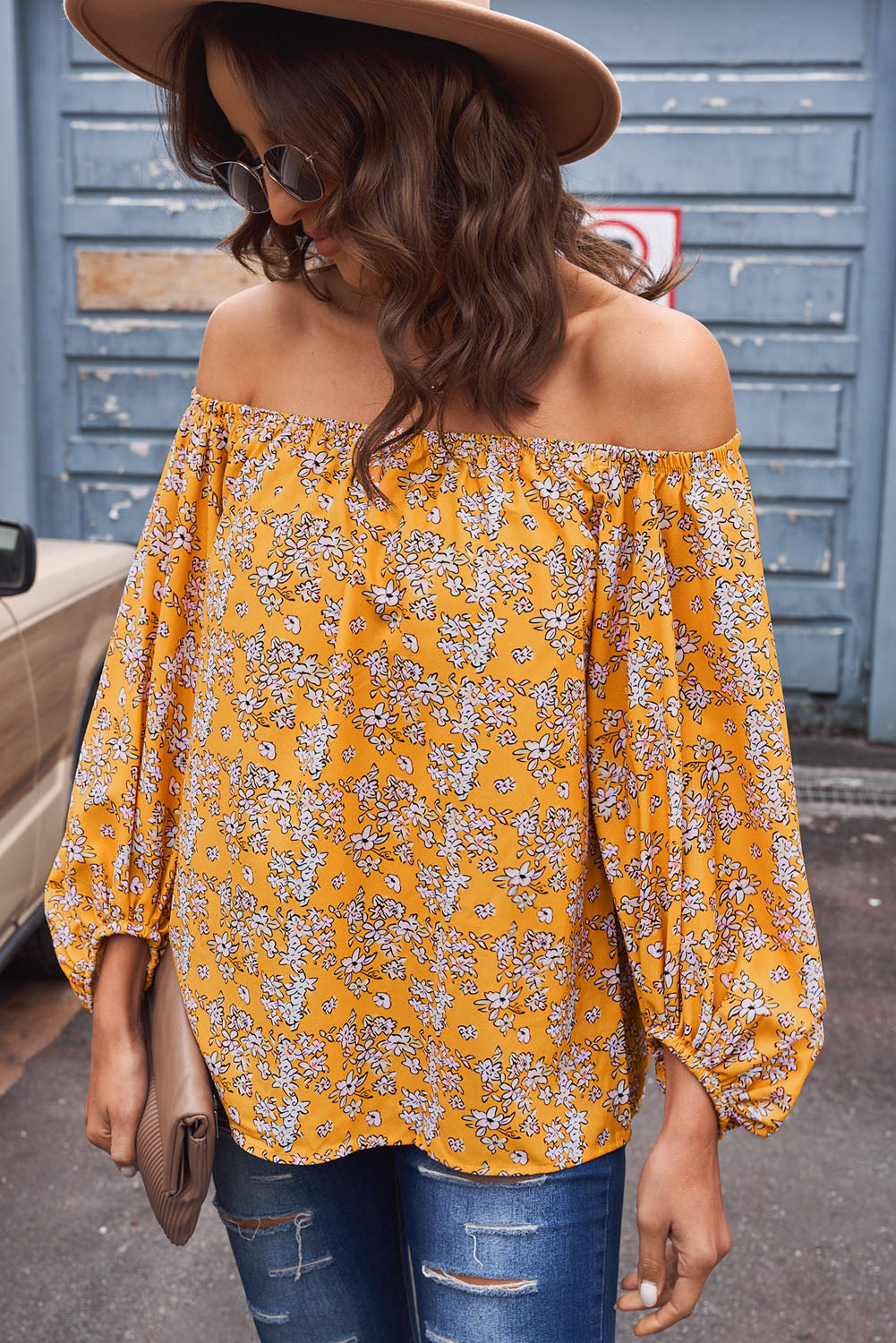 Lea Off-Shoulder Balloon Sleeve Top