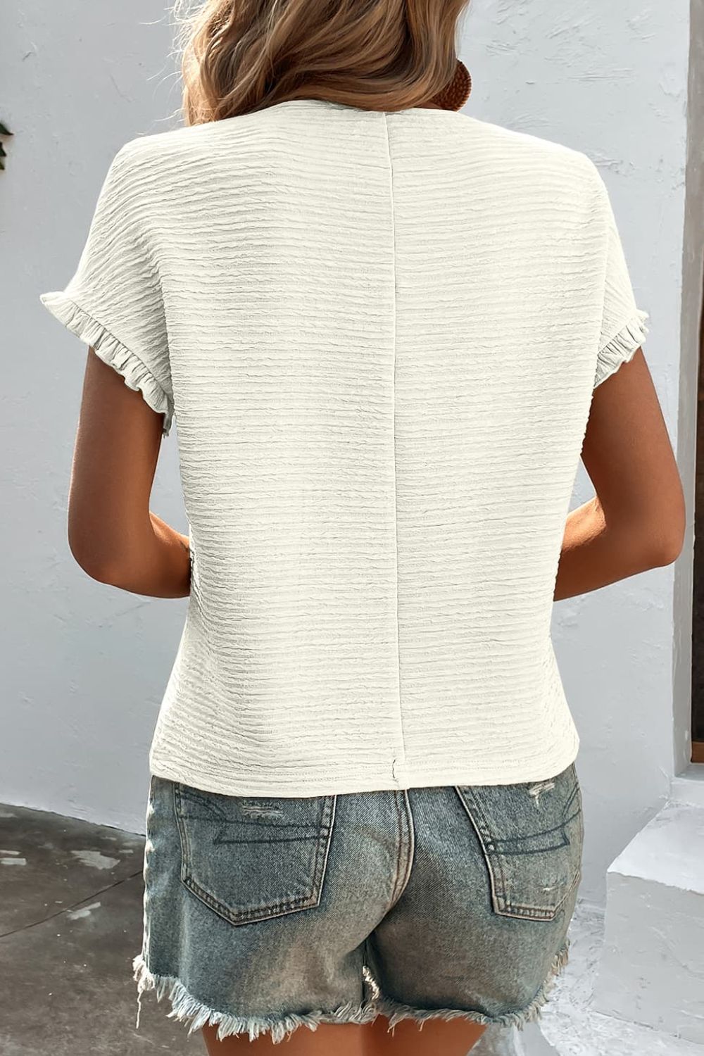 Alena Textured Short Sleeve Top