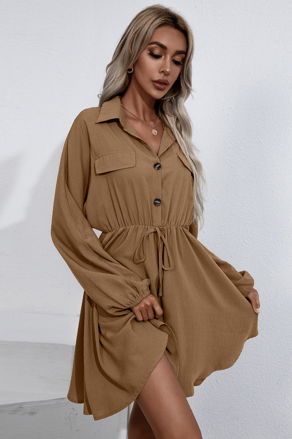 Madeline Collared Shirt Dress