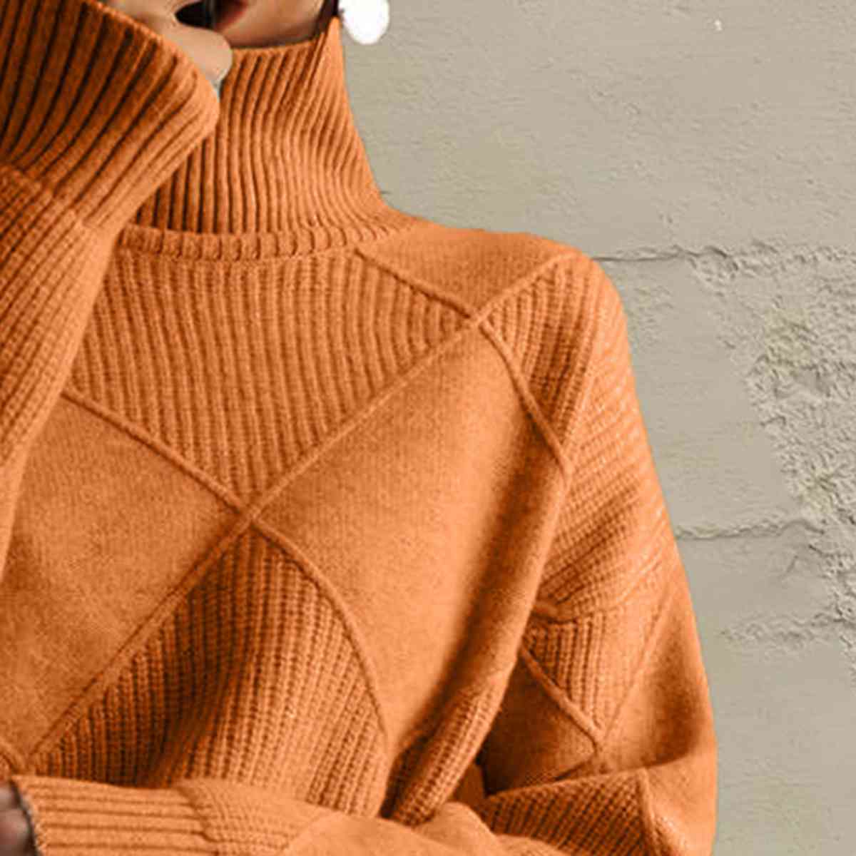 Ebony Geometric Turtleneck