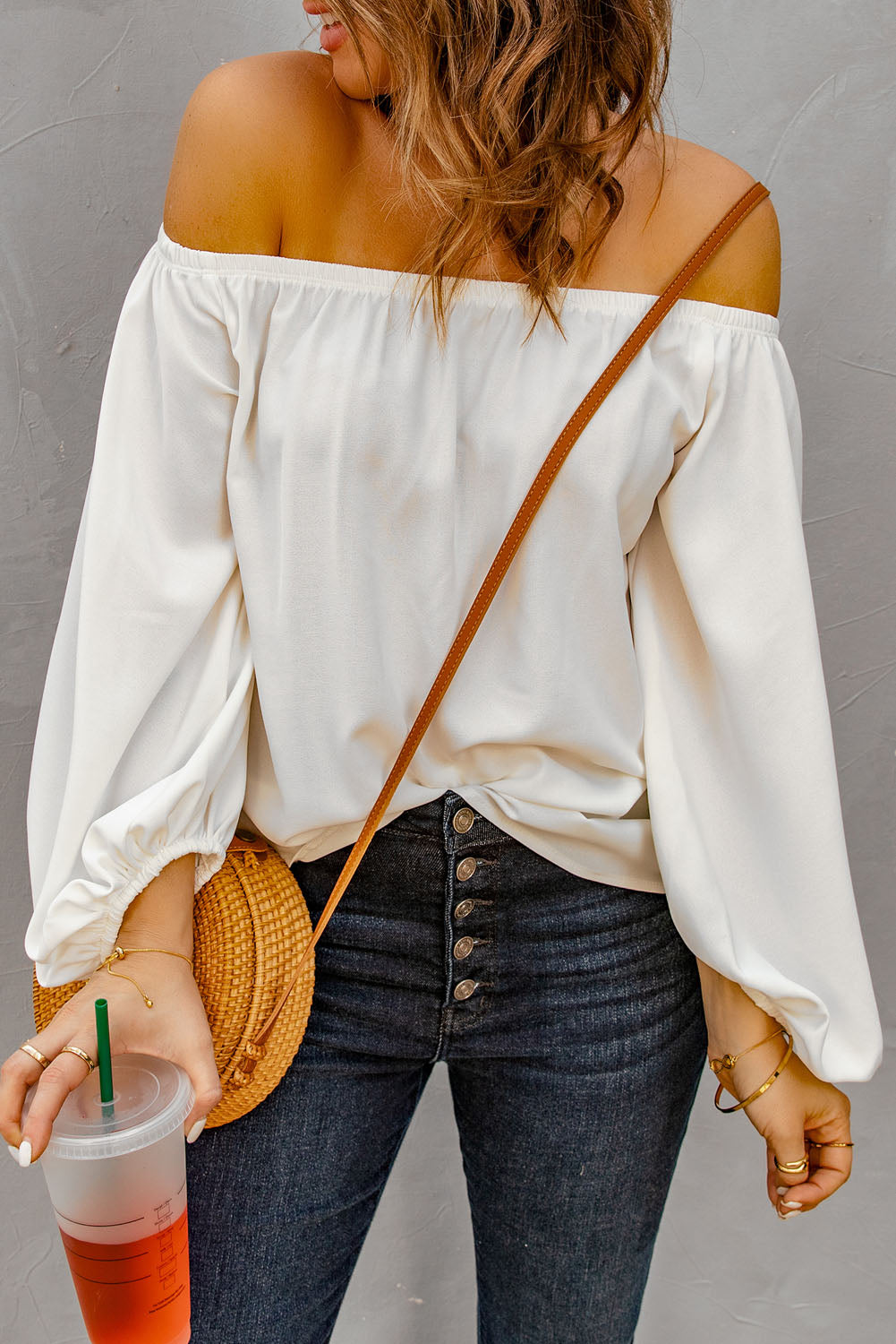 Lea Off-Shoulder Balloon Sleeve Top