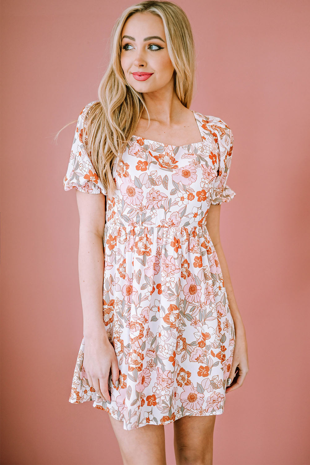 Elora Floral Puff Sleeve Dress