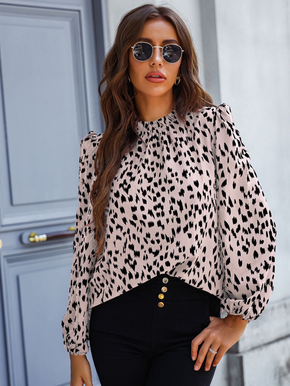 Ainsley Printed Puff Sleeve Blouse