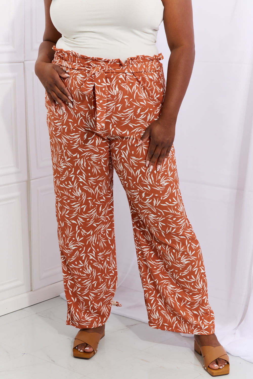 Ivory Geometric Printed Pants