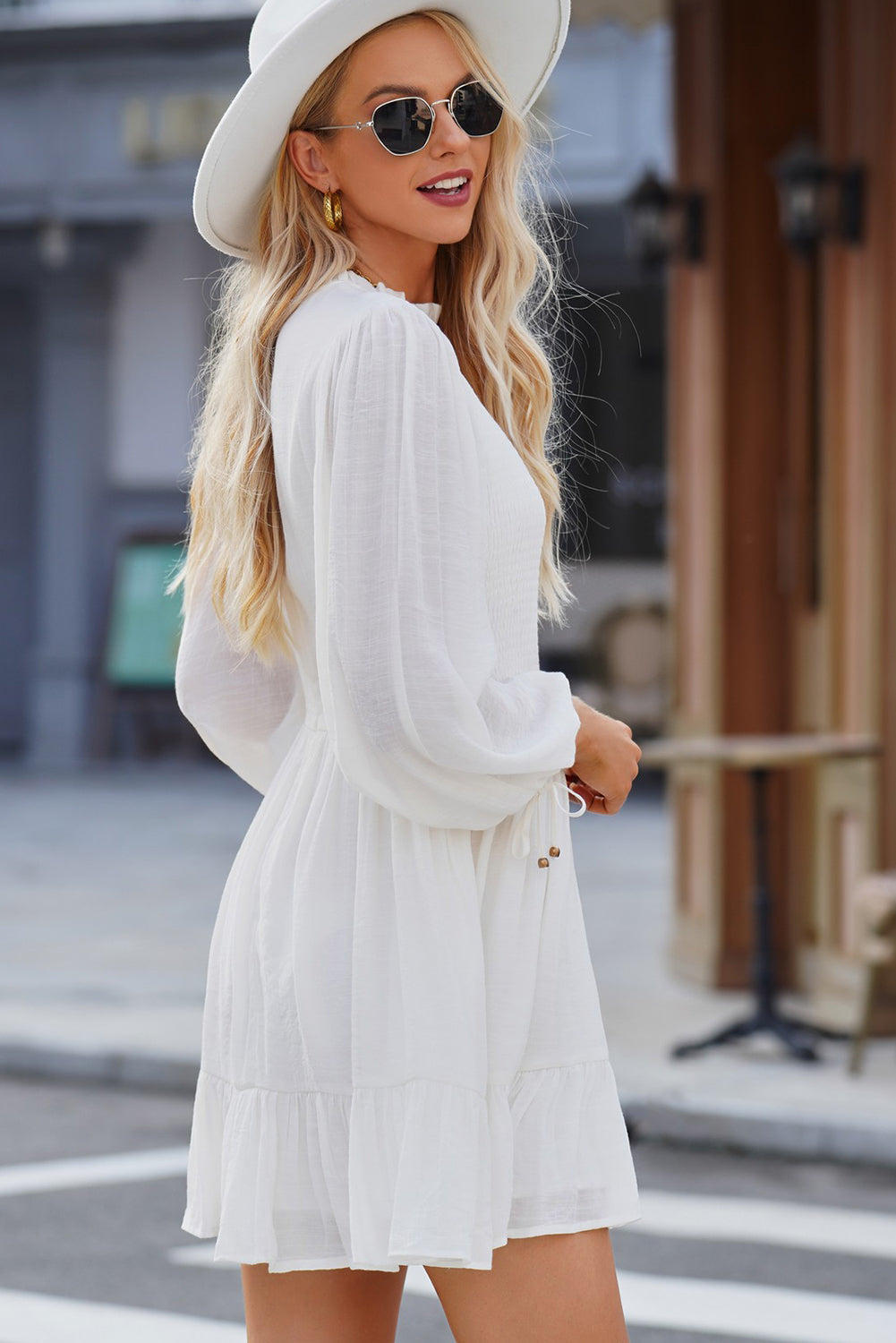 Lillie Balloon Sleeve Mini Dress