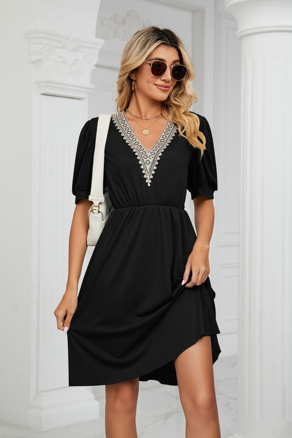 Zayla Puff Sleeve Pocket Dress