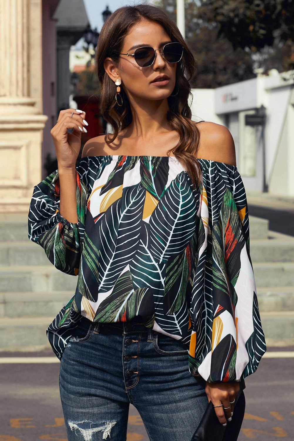 Lea Off-Shoulder Balloon Sleeve Top