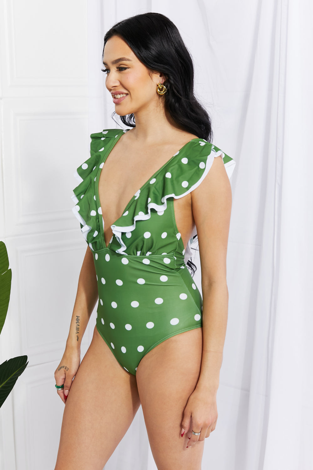 Giovanna Ruffle Plunge Swimsuit