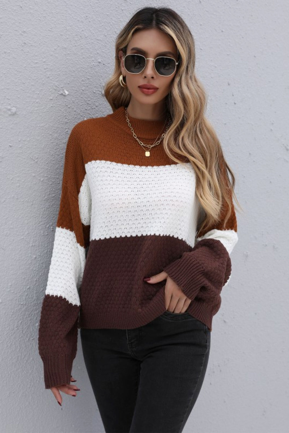 Chloe Block Long Sleeve Sweater