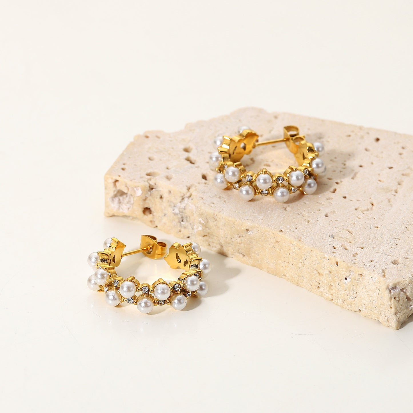 Azaria Pearl and Rhinestone Earrings