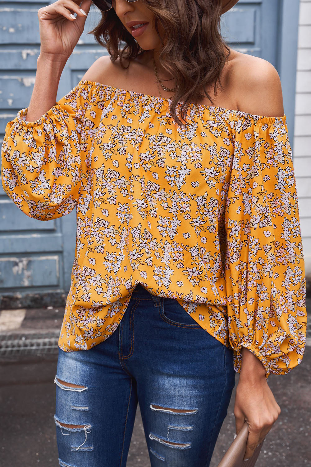 Lea Off-Shoulder Balloon Sleeve Top