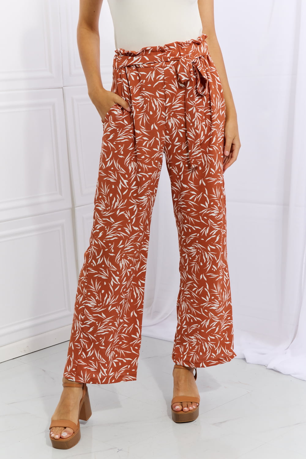 Ivory Geometric Printed Pants