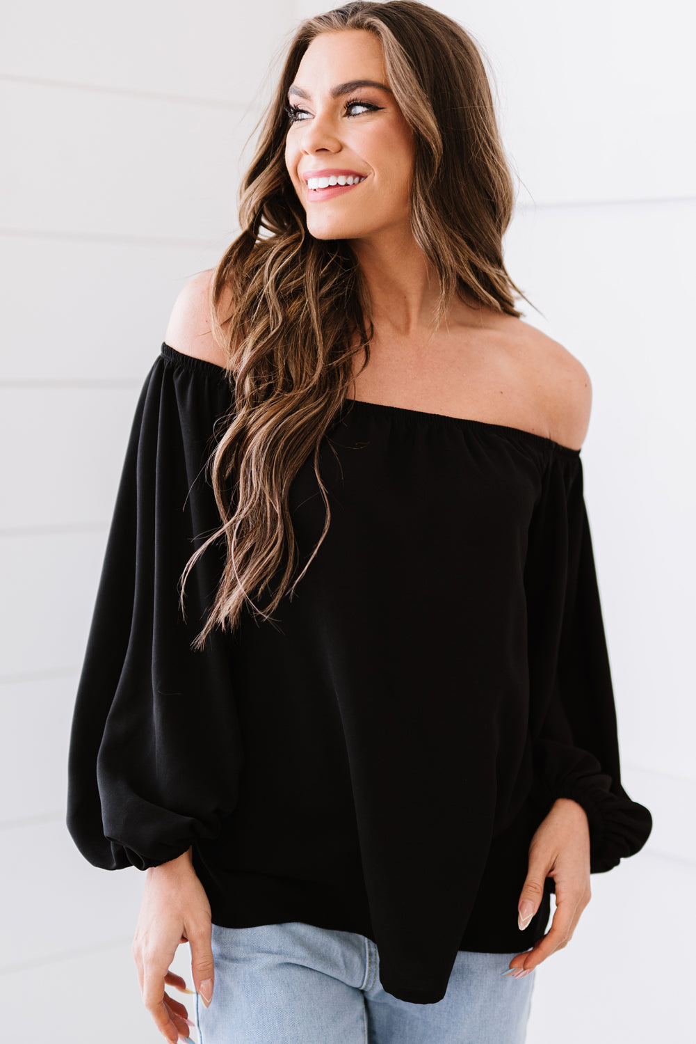 Lea Off-Shoulder Balloon Sleeve Top