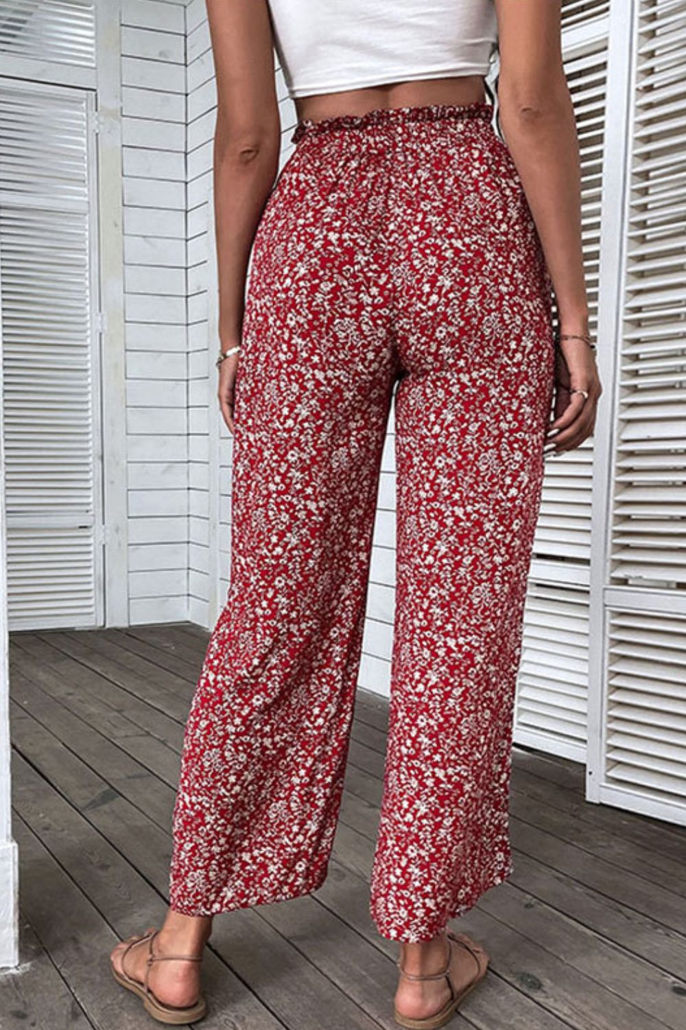 Amaya Floral Paperbag Waist Pants