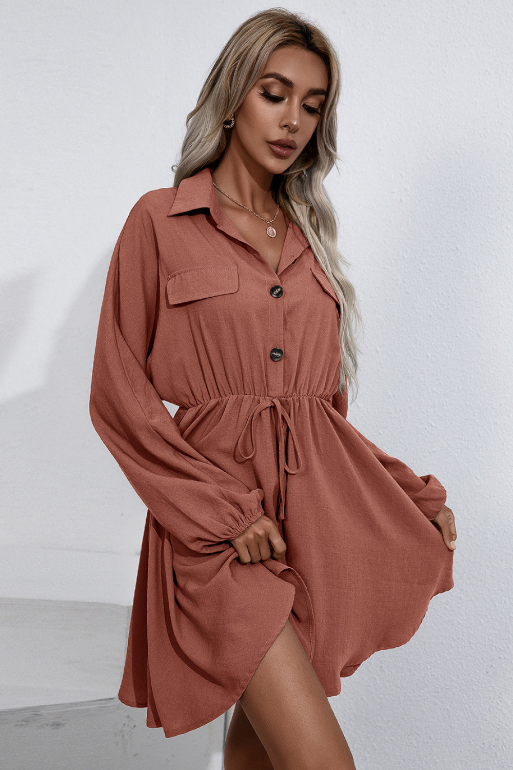 Madeline Collared Shirt Dress