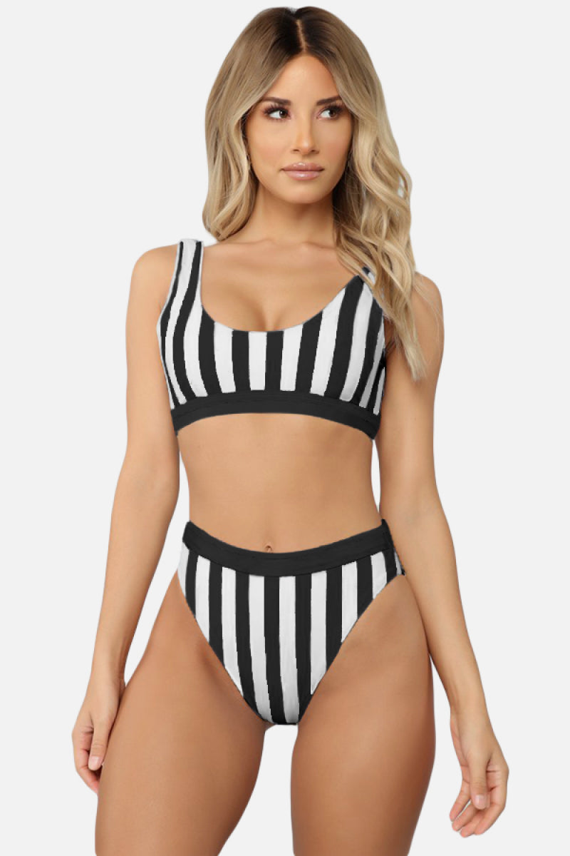 Maryam Striped High Waist Bikini