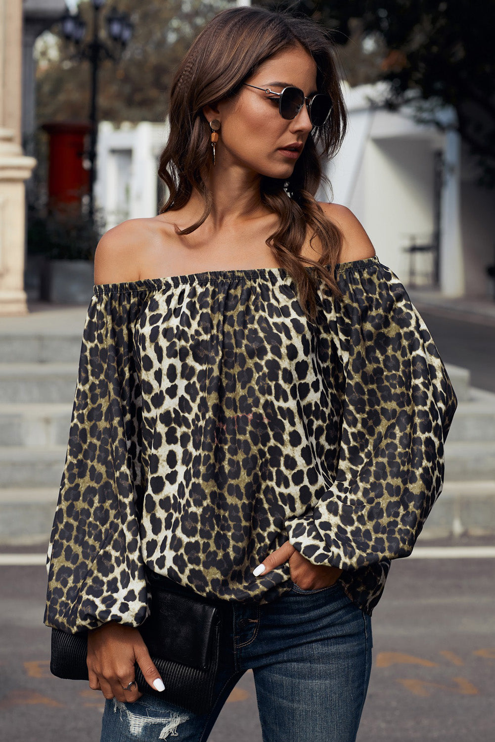 Lea Off-Shoulder Balloon Sleeve Top