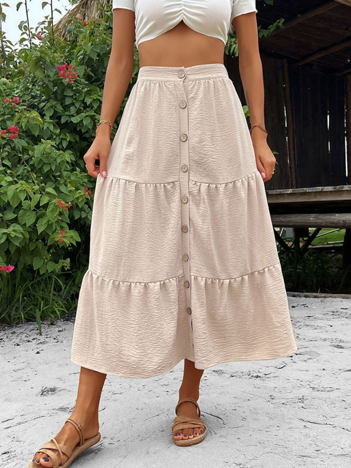 Jazmine Button Down Midi Skirt