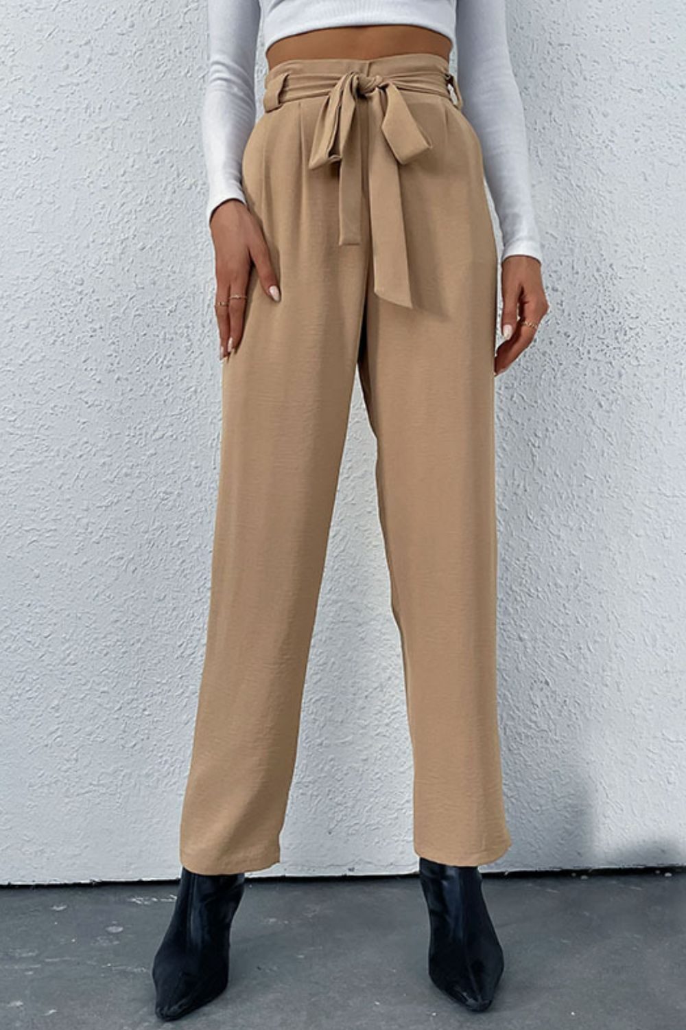 Emily Belted Straight Leg Pants