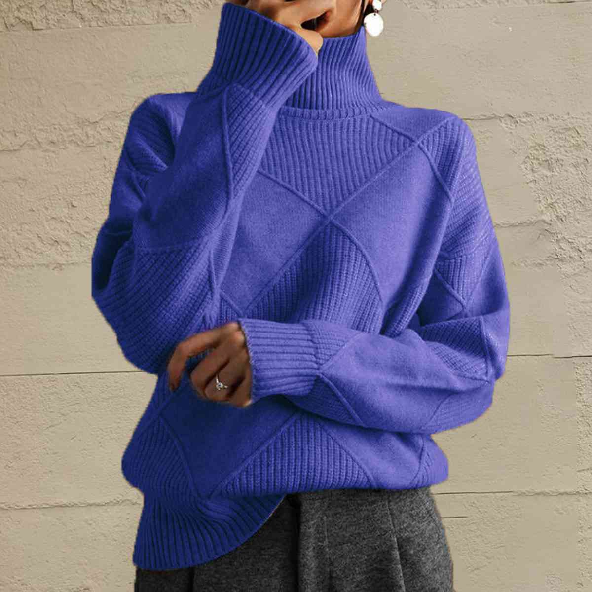 Ebony Geometric Turtleneck