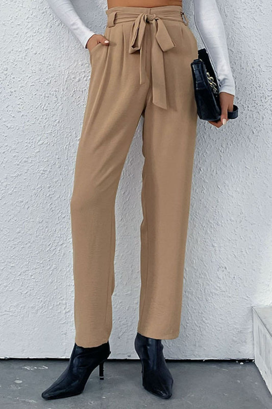 Emily Belted Straight Leg Pants