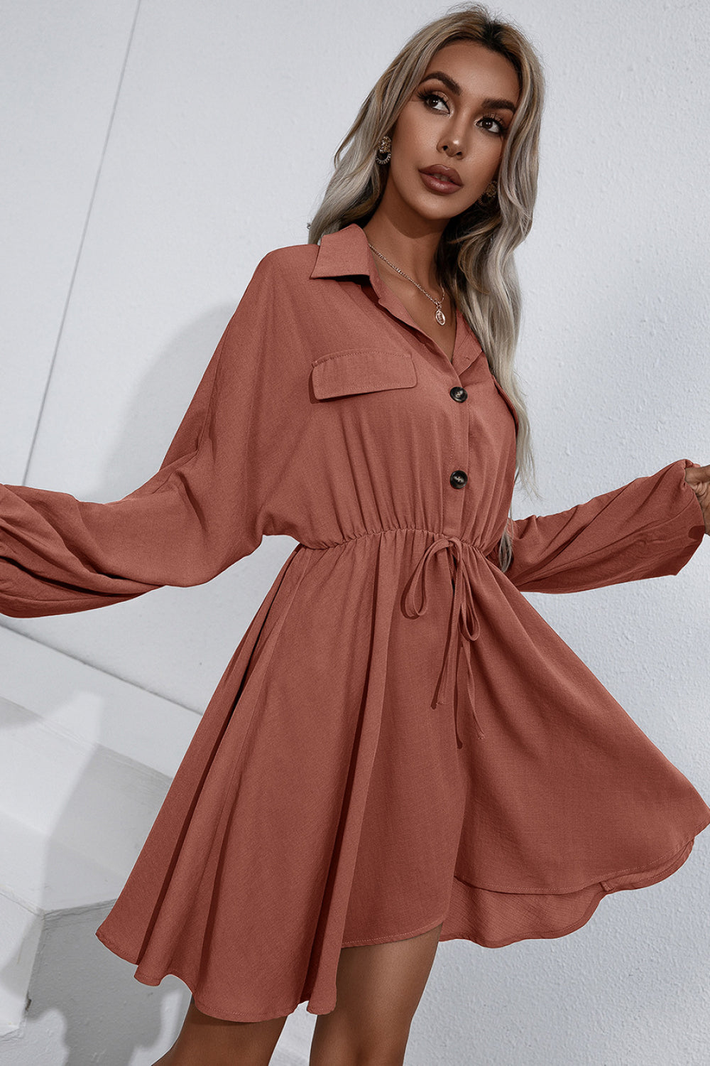 Madeline Collared Shirt Dress